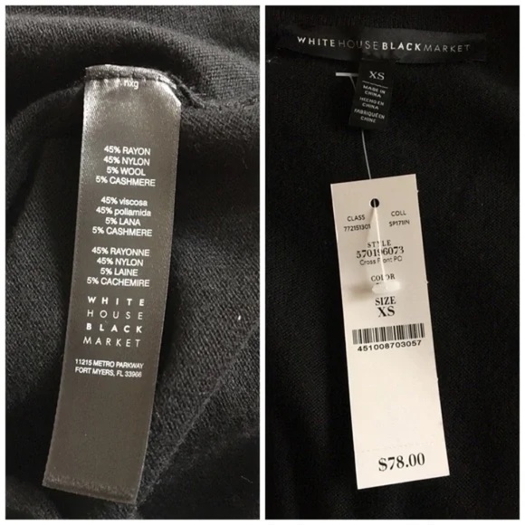 🆕 BLACK - NWT [white house black market] cross front sweater - Picture 6 of 9